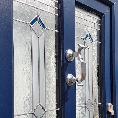 Blue uPVC entrance door